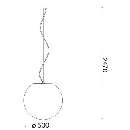 Ideal Lux - Luster na lanku CARTA 1xE27/25W/230V pr. 50 cm biela
