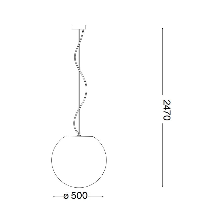 Ideal Lux - Luster na lanku CARTA 1xE27/25W/230V pr. 50 cm biela