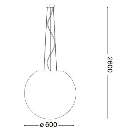 Ideal Lux - Luster na lanku CARTA 1xE27/60W/230V pr. 60 cm biela