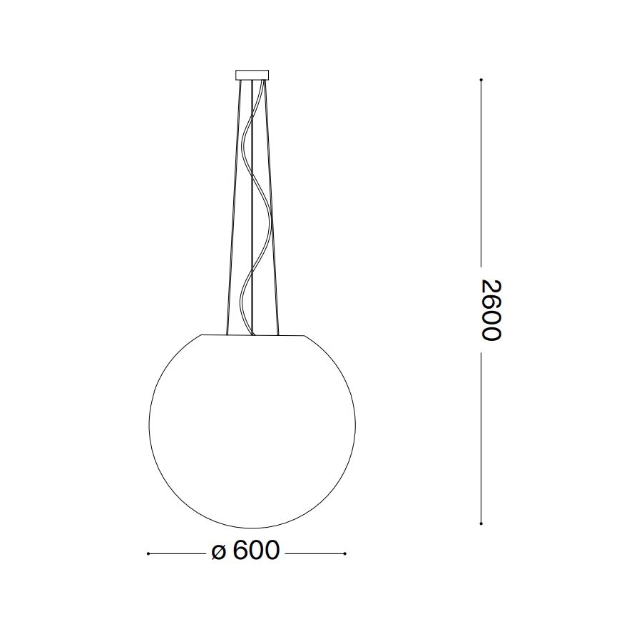 Ideal Lux - Luster na lanku CARTA 1xE27/60W/230V pr. 60 cm biela