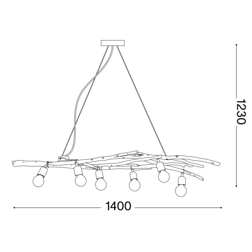 Ideal Lux - Luster na lanku DRIFTWOOD 6xE27/60W/230V guava