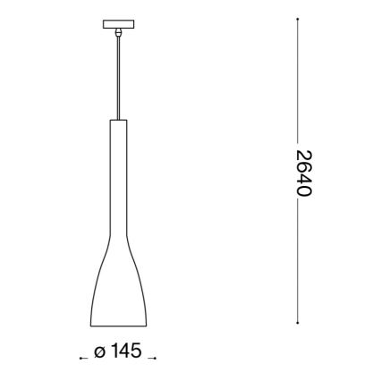 Ideal Lux - Luster na lanku FLUT 1xE27/60W/230V priemer 14,5 cm čierna