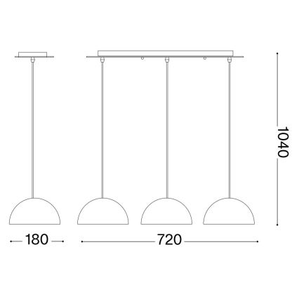 Ideal Lux - Luster na lanku FOLK 3xE27/60W/230V hnedá