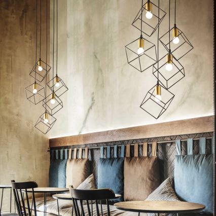 Ideal Lux - Luster na lanku ICE 5xE27/60W/230V pr. 50 cm čierna