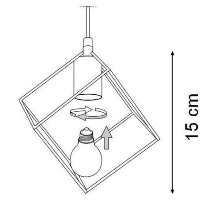 Ideal Lux - Luster na lanku ICE 5xE27/60W/230V pr. 50 cm čierna