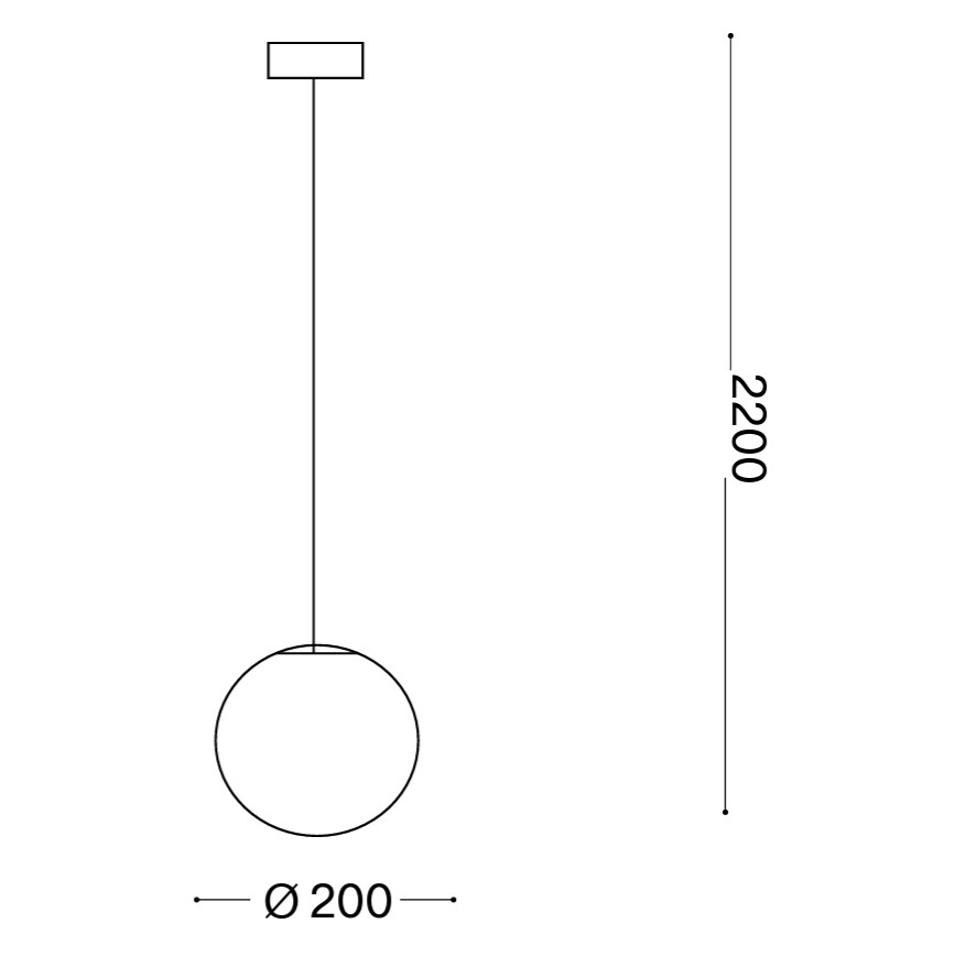 Ideal Lux - Luster na lanku MAPA 1xE27/42W/230V pr. 20 cm biely