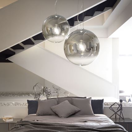 Ideal Lux - Luster na lanku MAPA 1xE27/42W/230V pr. 20 cm šedá/dymová