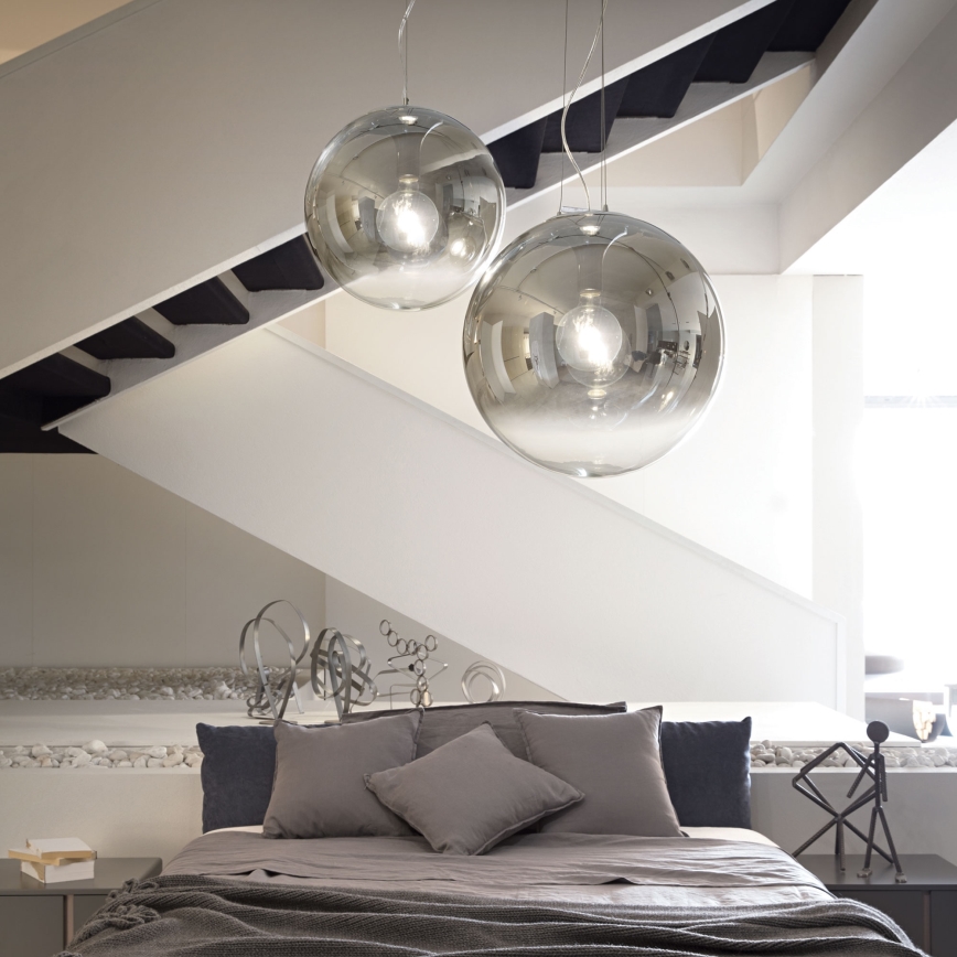 Ideal Lux - Luster na lanku MAPA 1xE27/42W/230V pr. 20 cm šedá/dymová