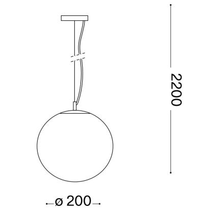 Ideal Lux - Luster na lanku MAPA 1xE27/42W/230V pr. 20 cm zlatá/dymová
