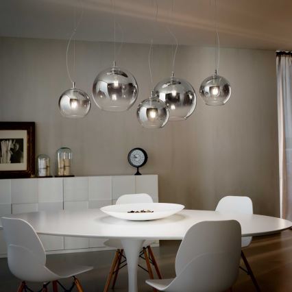 Ideal Lux - Luster na lanku NEMO PLUS 5xE27/42W/230V lesklý chróm/dymovo sivá