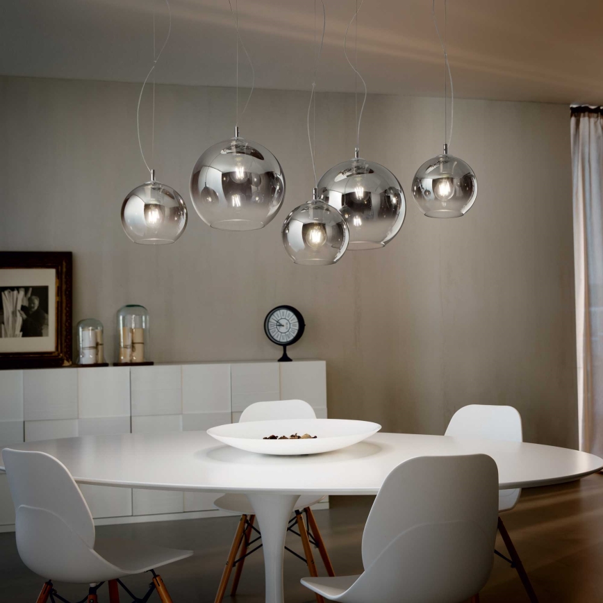 Ideal Lux - Luster na lanku NEMO PLUS 5xE27/42W/230V lesklý chróm/dymovo sivá
