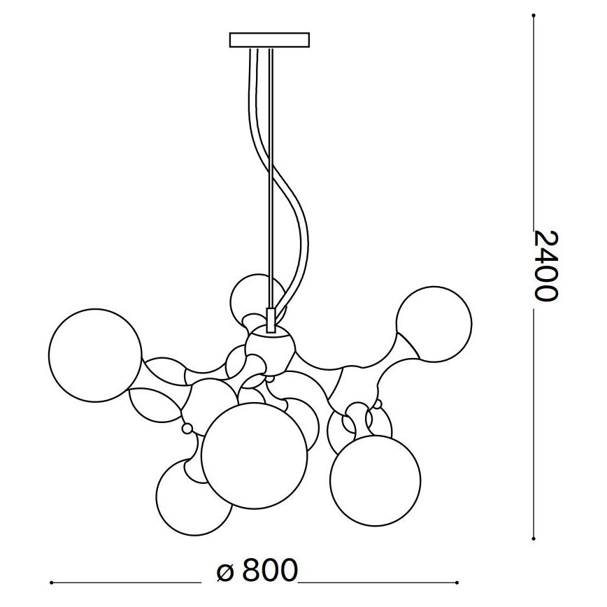 Ideal Lux - Luster na lanku NODI 9xE14/28W/230V mosadz