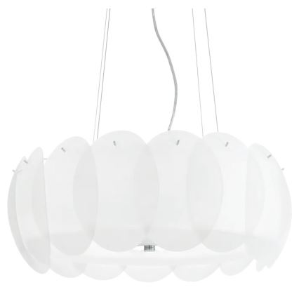 Ideal Lux - Luster na lanku OVALINO 8xE27/60W/230V priemer 55 cm biely