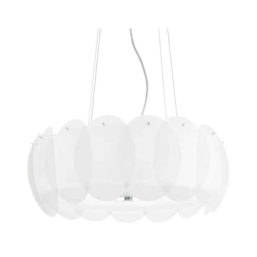 Ideal Lux - Luster na lanku OVALINO 8xE27/60W/230V priemer 55 cm biely