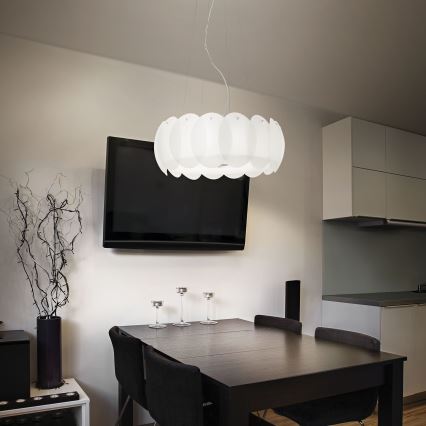 Ideal Lux - Luster na lanku OVALINO 8xE27/60W/230V priemer 55 cm biely