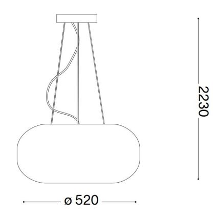 Ideal Lux - Luster na lanku ULISSE 3xE27/60W/230V pr. 52 cm biela