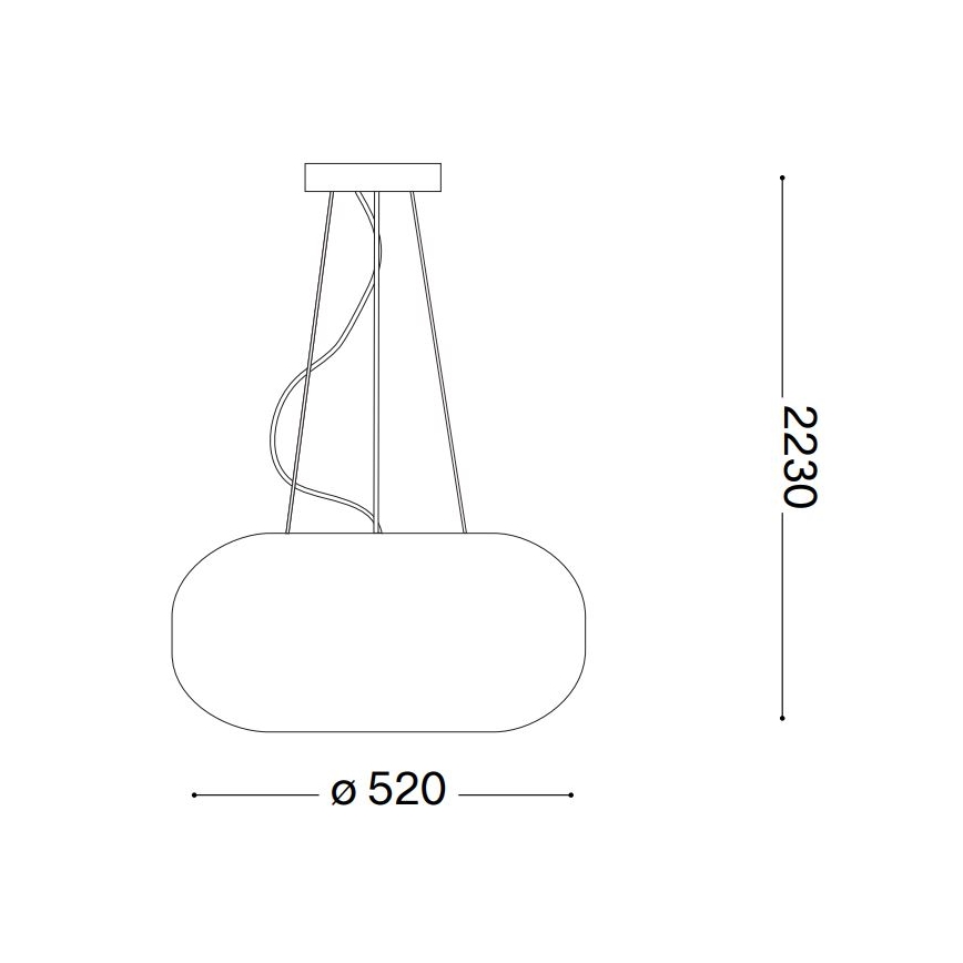 Ideal Lux - Luster na lanku ULISSE 3xE27/60W/230V pr. 52 cm biela