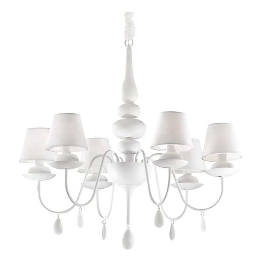 Ideal Lux - Luster na reťazi BLANCHE 6xE14/40W/230V pr. 75 cm biela