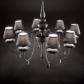 Ideal Lux - Luster na reťazi BLANCHE 8xE14/40W/230V pr. 92 cm čierna