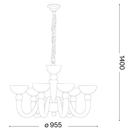 Ideal Lux - Luster na reťazi BON BON 8xE14/28W/230V pr. 95,5 cm biela