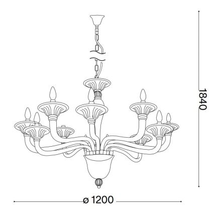 Ideal Lux - Luster na reťazi BRIGITTA 12xE14/40W/230V pr. 120 cm mosadz