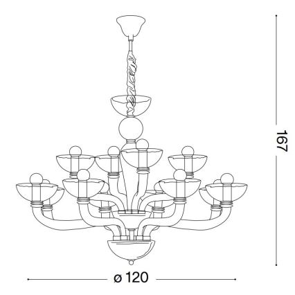 Ideal Lux - Luster na reťazi CASANOVA 16xE14/40W/230V pr. 120 cm biela