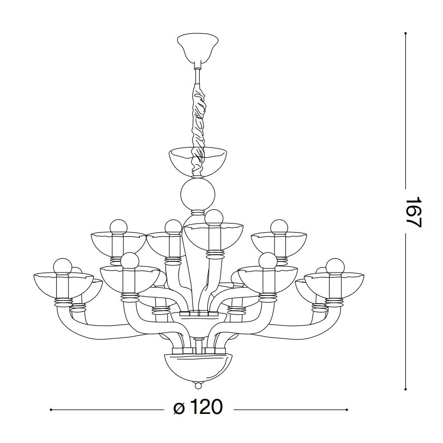 Ideal Lux - Luster na reťazi CASANOVA 16xE14/40W/230V pr. 120 cm biela