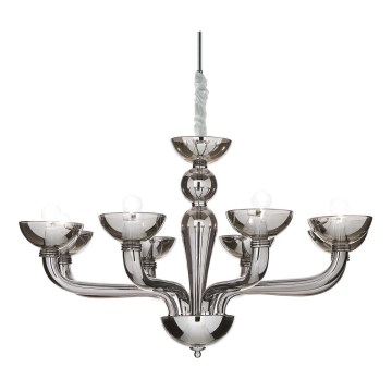 Ideal Lux - Luster na reťazi CASANOVA 8xE14/40W/230V pr. 88 cm šedá