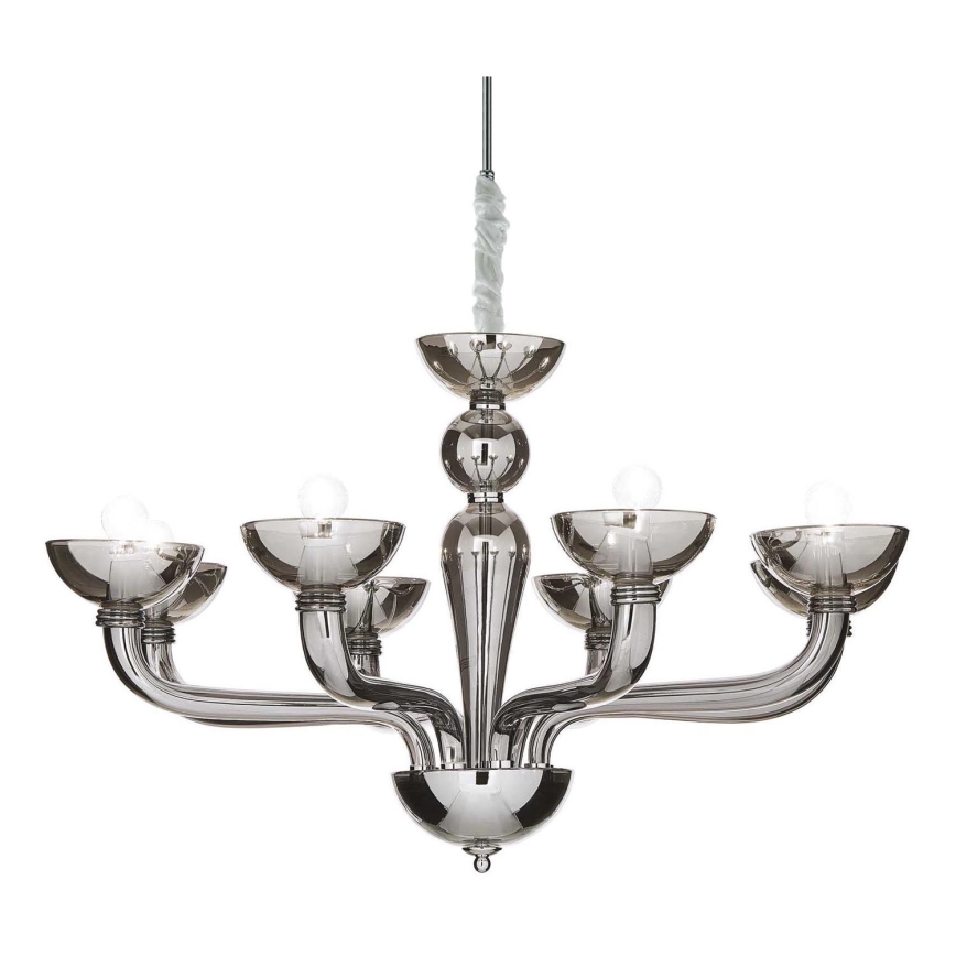 Ideal Lux - Luster na reťazi CASANOVA 8xE14/40W/230V pr. 88 cm šedá
