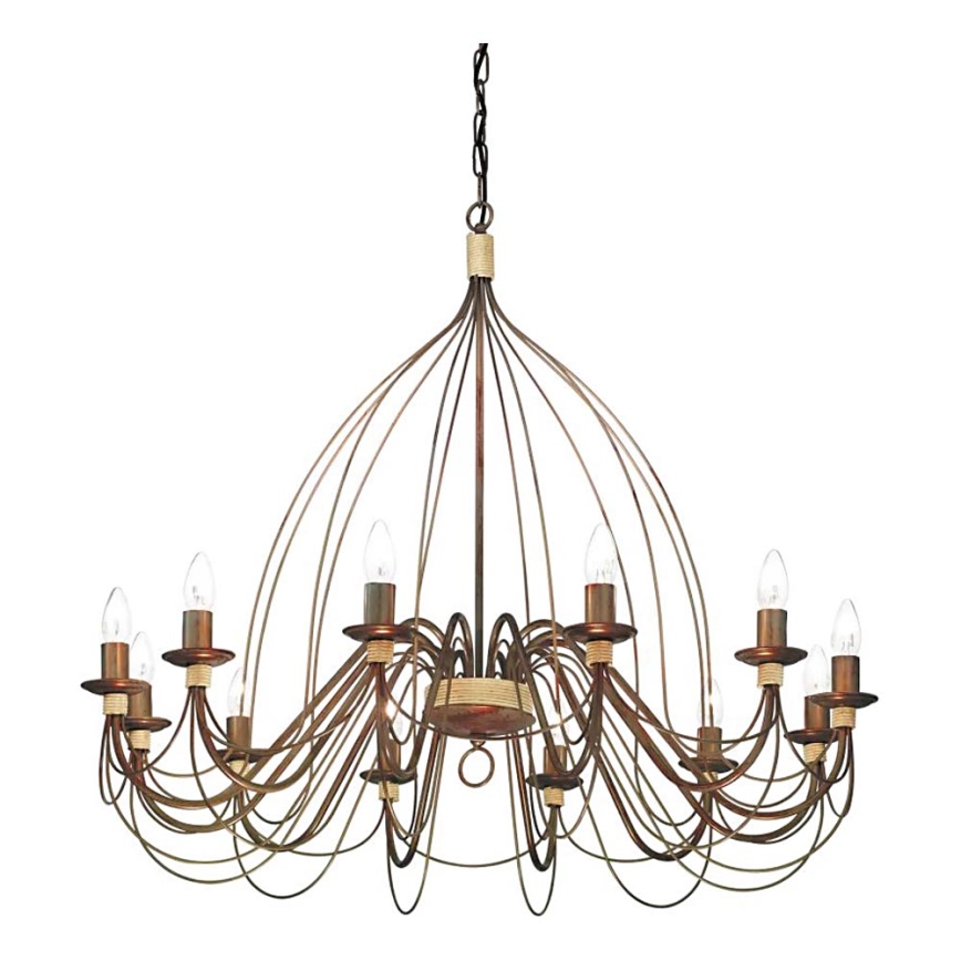 Ideal Lux - Luster na reťazi CORTE 12xE14/40W/230V pr. 95 cm meď