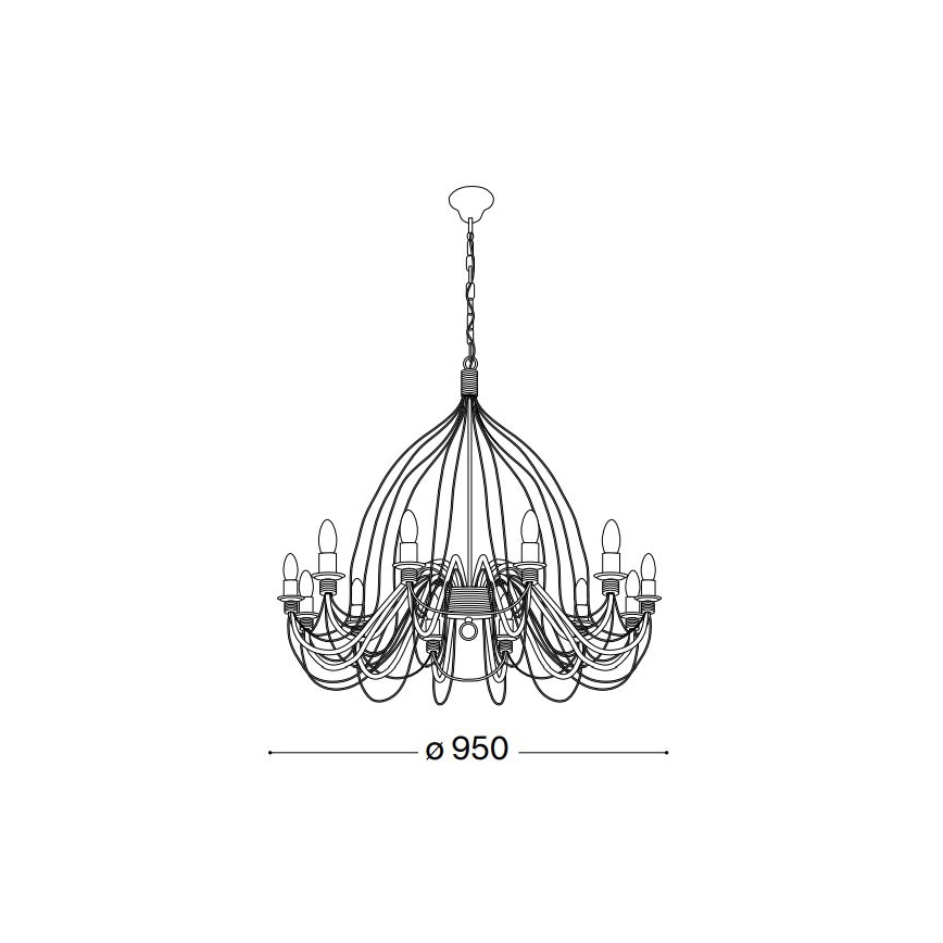 Ideal Lux - Luster na reťazi CORTE 12xE14/40W/230V pr. 95 cm meď