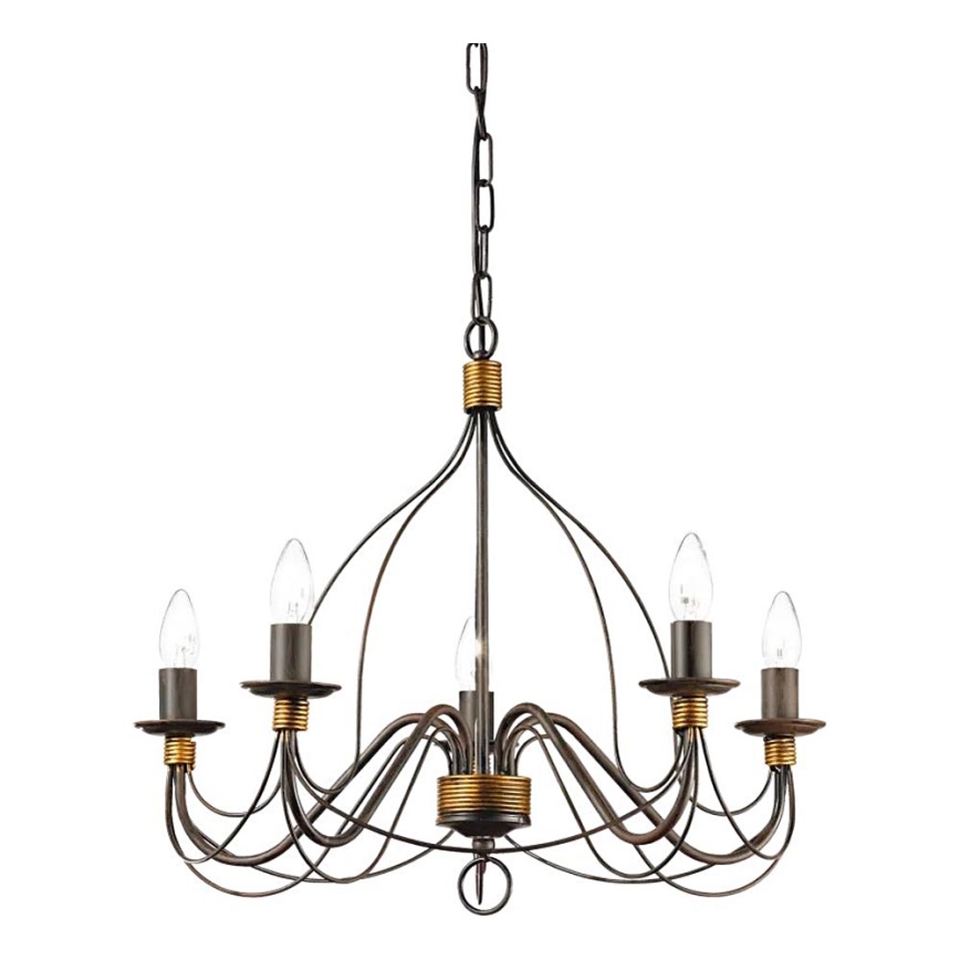 Ideal Lux - Luster na reťazi CORTE 5xE14/40W/230V pr. 54 cm meď
