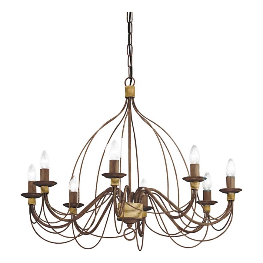 Ideal Lux - Luster na reťazi CORTE 8xE14/40W/230V pr. 80 cm meď