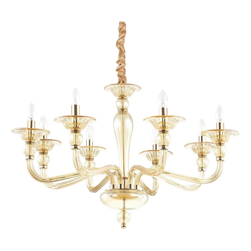 Ideal Lux - Luster na reťazi DANIELI 8xE14/40W/230V pr. 85 cm mosadz