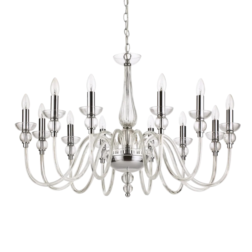 Ideal Lux - Luster na reťazi DOGE 12xE14/40W/230V pr. 91 cm lesklý chróm