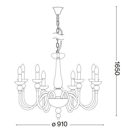 Ideal Lux - Luster na reťazi DOGE 12xE14/40W/230V pr. 91 cm lesklý chróm