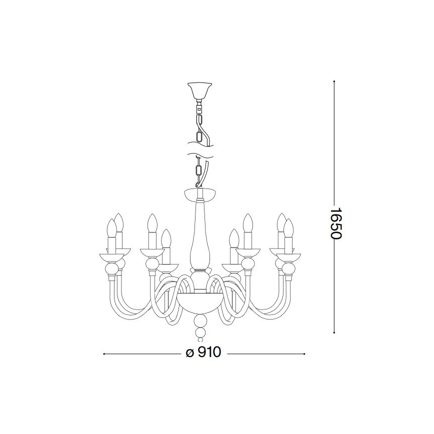 Ideal Lux - Luster na reťazi DOGE 12xE14/40W/230V pr. 91 cm lesklý chróm