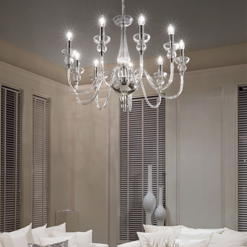 Ideal Lux - Luster na reťazi DOGE 9xE14/40W/230V pr. 75 cm lesklý chróm