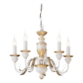 Ideal Lux - Luster na reťazi FIRENZE 5xE14/40W/230V pr. 55 cm biela/zlatá