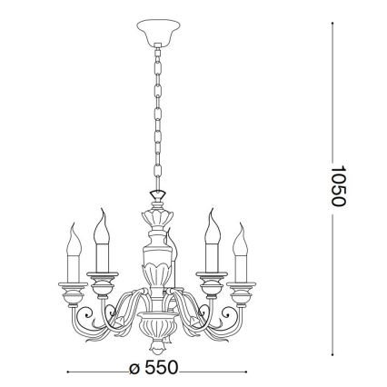 Ideal Lux - Luster na reťazi FIRENZE 5xE14/40W/230V pr. 55 cm biela/zlatá