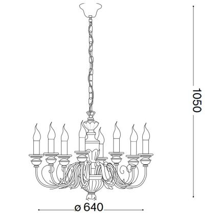 Ideal Lux - Luster na reťazi FIRENZE 8xE14/40W/230V pr. 64 cm zlatá