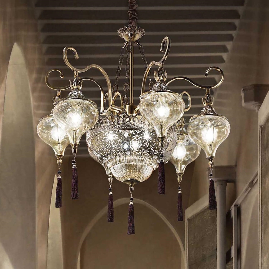 Ideal Lux - Luster na reťazi HAREM 9xE27/60W/230V pr. 75 cm mosadz