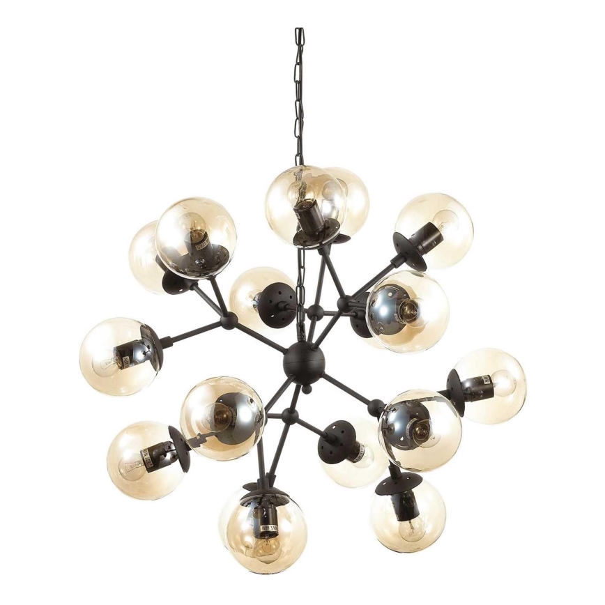 Ideal Lux - Luster na reťazi KEPLER 18xE27/42W/230V pr. 69 cm čierna/dymová