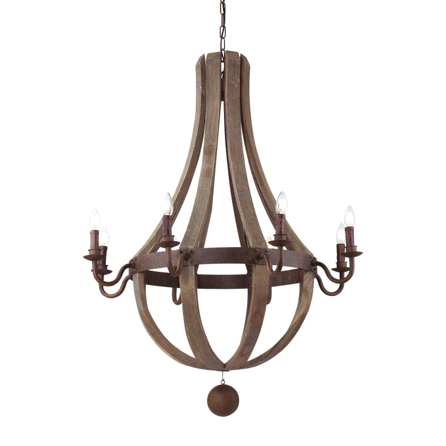 Ideal Lux - Luster na reťazi MILLENNIUM 8xE14/40W/230V pr. 92 cm breza/hnedá