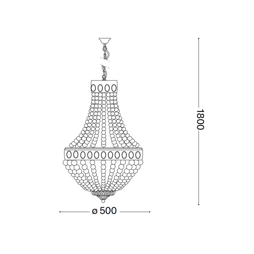 Ideal Lux - Luster na reťazi MONET 6xE14/40W/230V pr. 50 cm konope/biela
