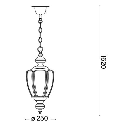Ideal Lux - Luster na reťazi NORMA 1xE27/60W/230V pr. 25 cm bronzový