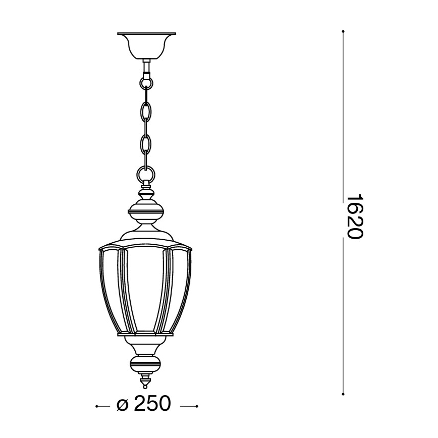 Ideal Lux - Luster na reťazi NORMA 1xE27/60W/230V pr. 25 cm bronzový