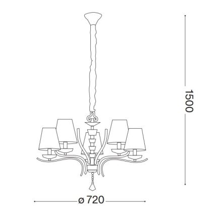 Ideal Lux - Krištáľový luster na reťazi PEGASO 5xE14/28W/230V pr. 72 cm lesklý chróm