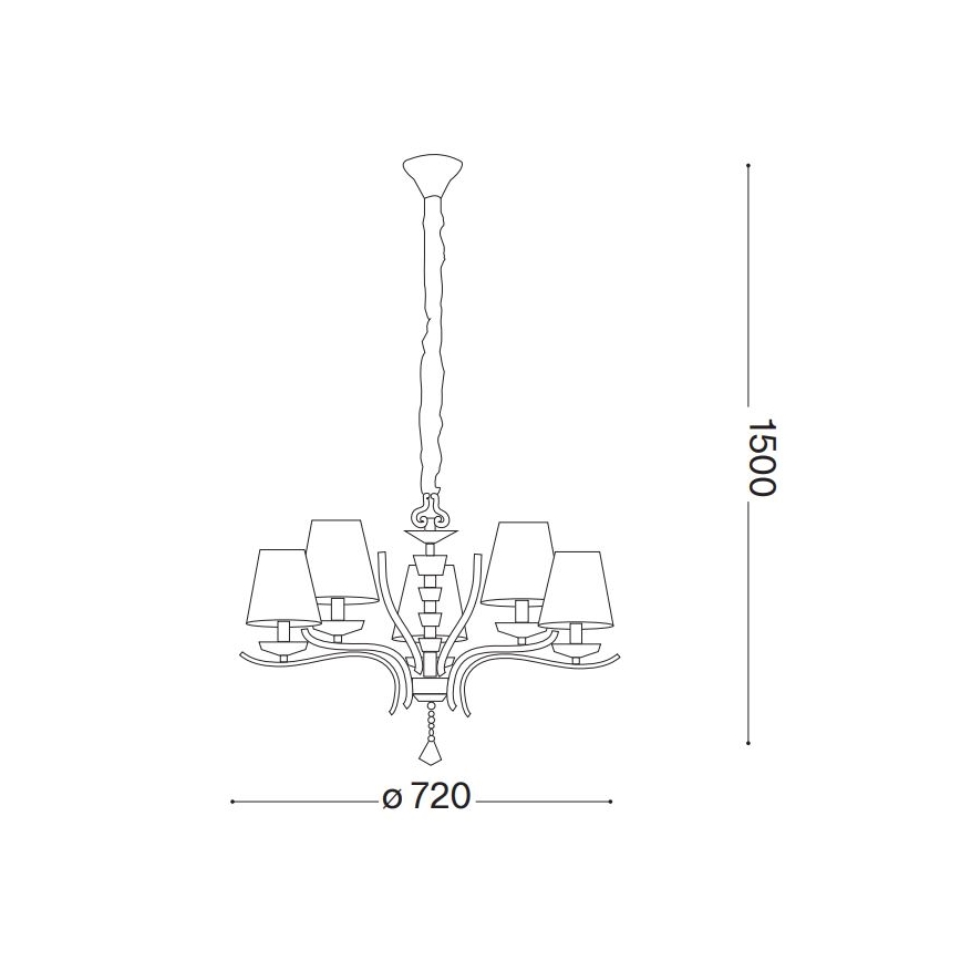 Ideal Lux - Krištáľový luster na reťazi PEGASO 5xE14/28W/230V pr. 72 cm lesklý chróm
