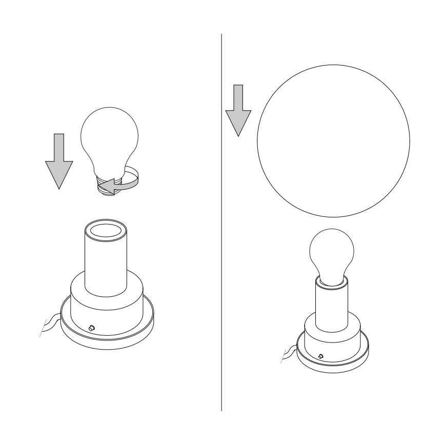 Ideal Lux - Náhradné sklo univerzálne MAPA E27, priemer 20 cm, biele